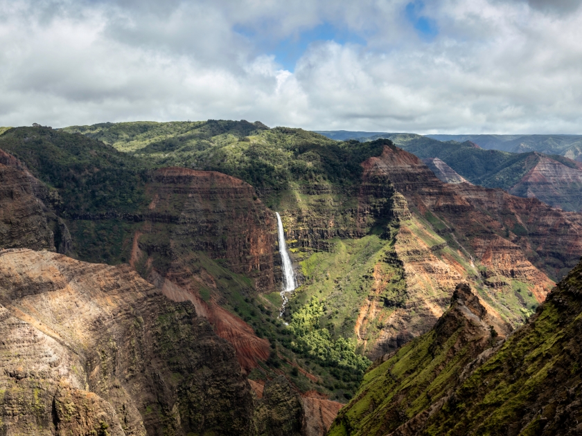 A beautiful panoramic of Waimea Canyon on the island of Kauai. This canyon is often called the 