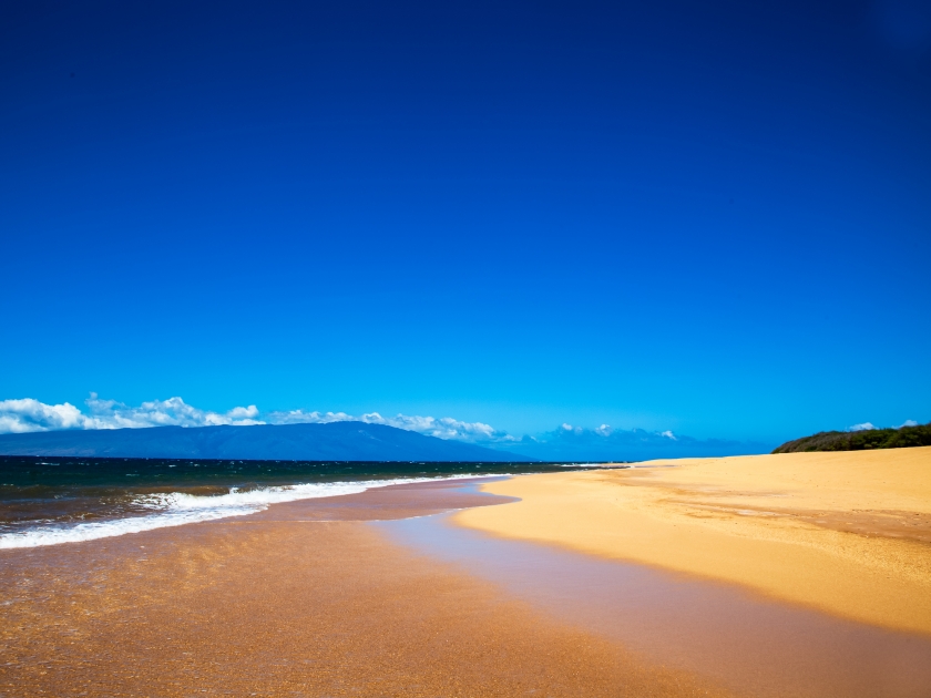 Beach, sand and sky. Lanai, Hawaii. Polihua Beach.