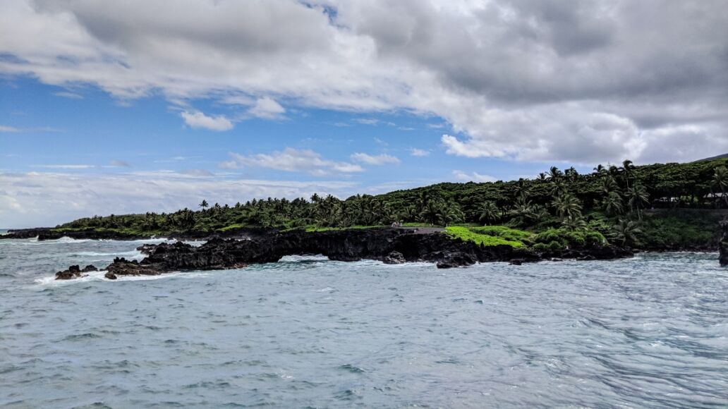 Black Sand Beach in Waianapanapa State Park Maui Hawaii