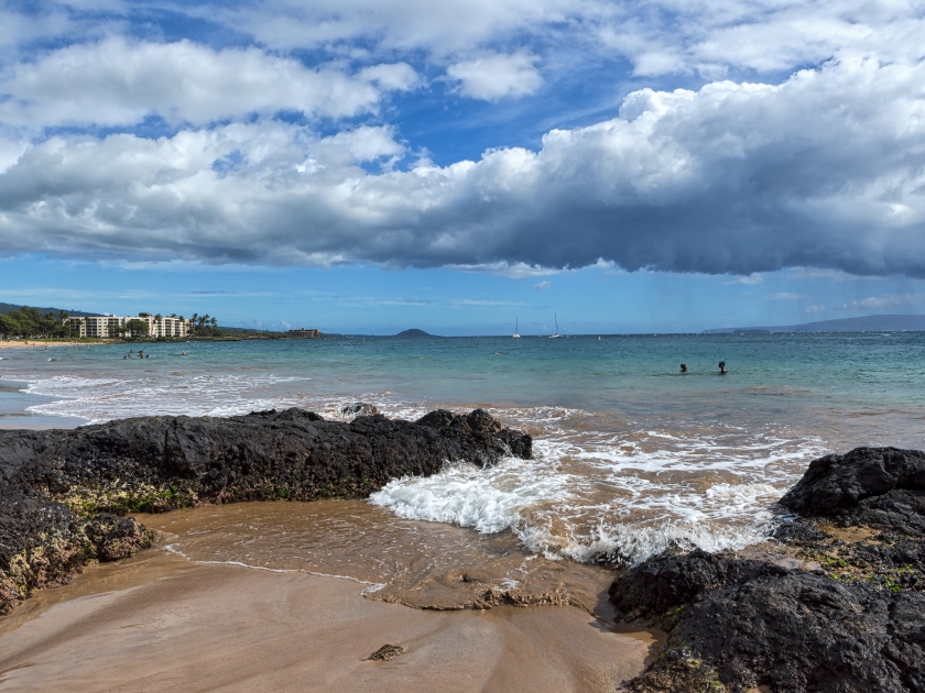 View from Charley Young Beach on the island of Maui, Hawaii