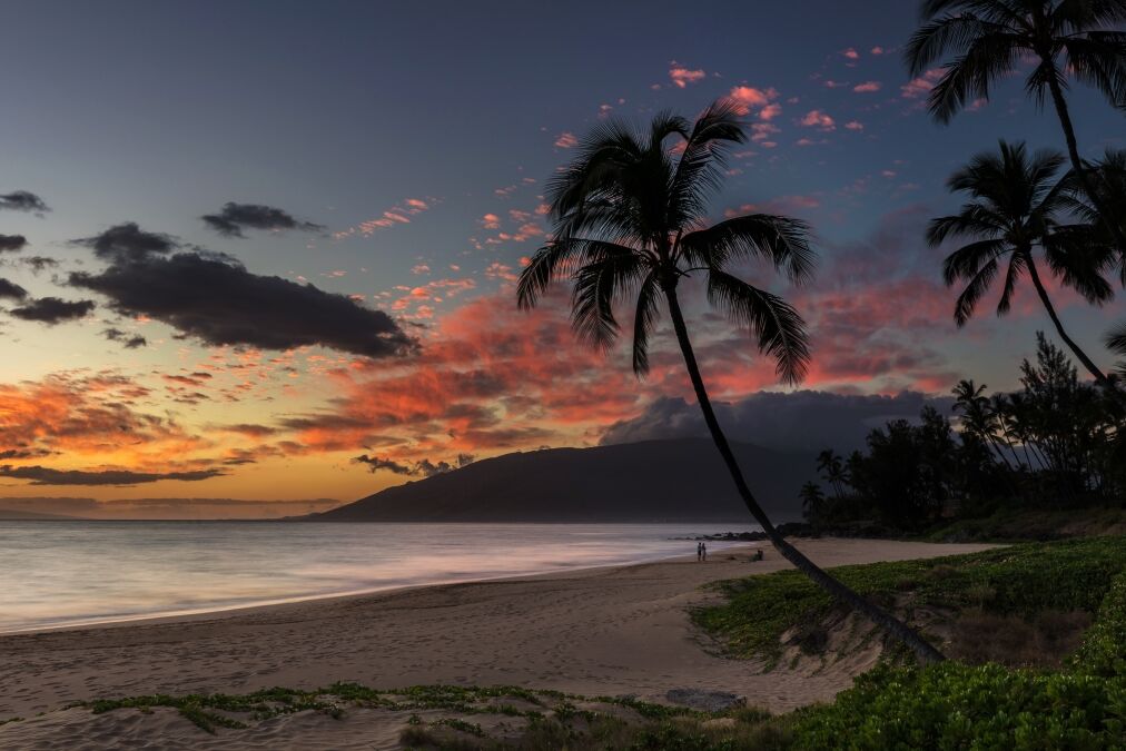 Beautiful Charley Young Beach Sunset on the tropical Island of Maui, Hawaii.