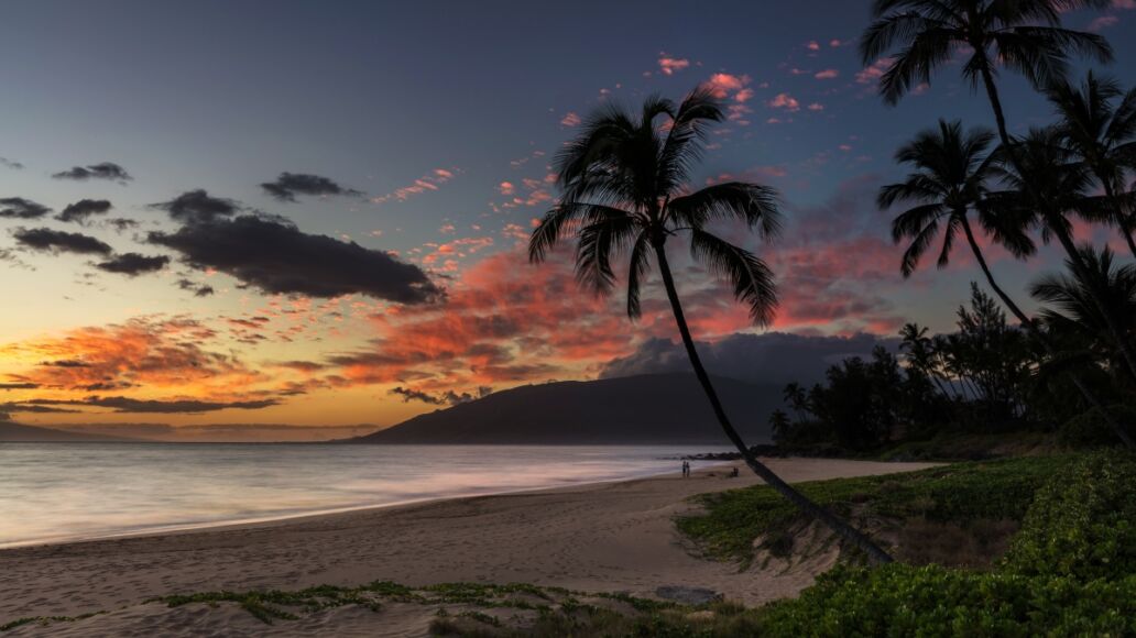 Beautiful Charley Young Beach Sunset on the tropical Island of Maui, Hawaii.