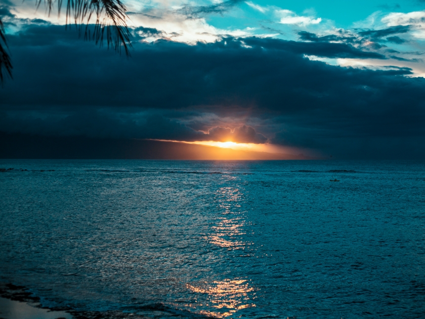 Sunset at Ho'okipa Beach in Maui, Hawaii