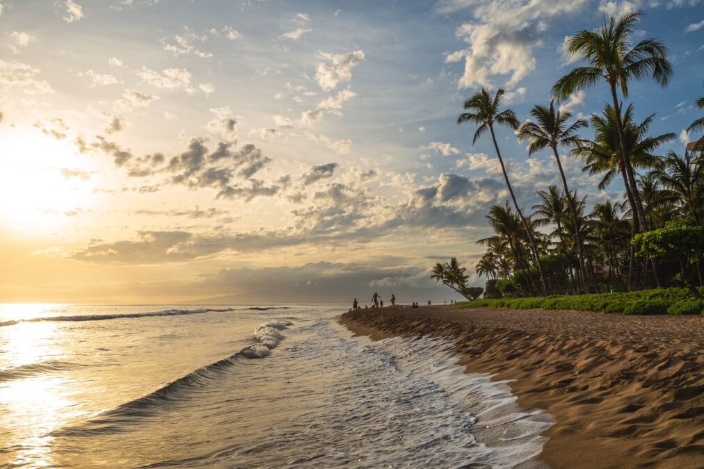 scenery at kaanapali beach in maui island, hawaii