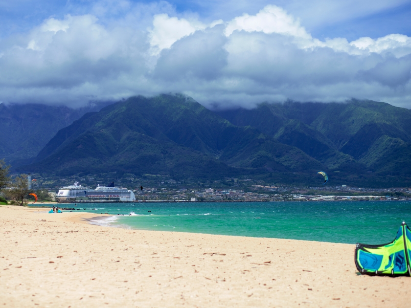 View from Kanaha Beach Park in Maui, Hawaii