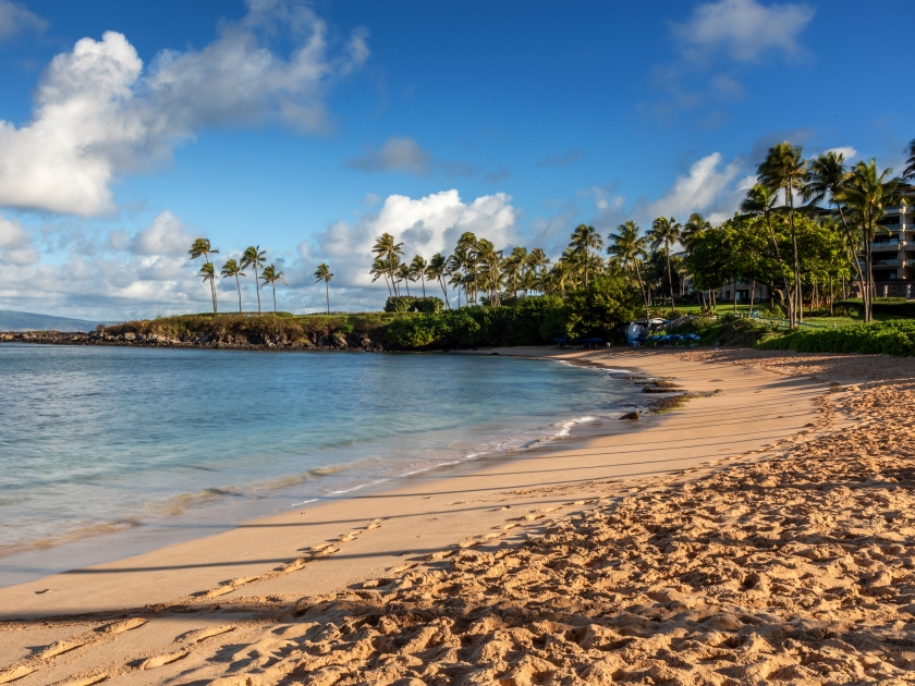 Beach at Kapalua Bay in the morning light, Maui, Hawaii, United States