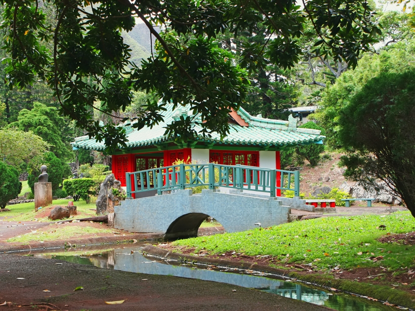 Japanese Temple in Kepaniwai Park and Heritage Gardens