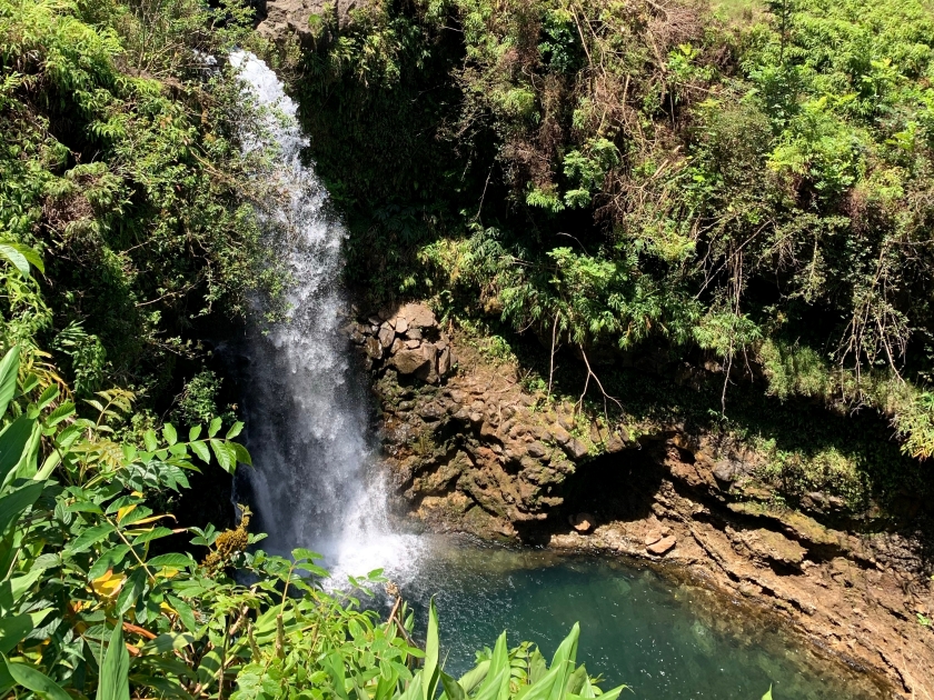 Makapipi Falls waterfall along Road to Hana in Maui, Hawaii