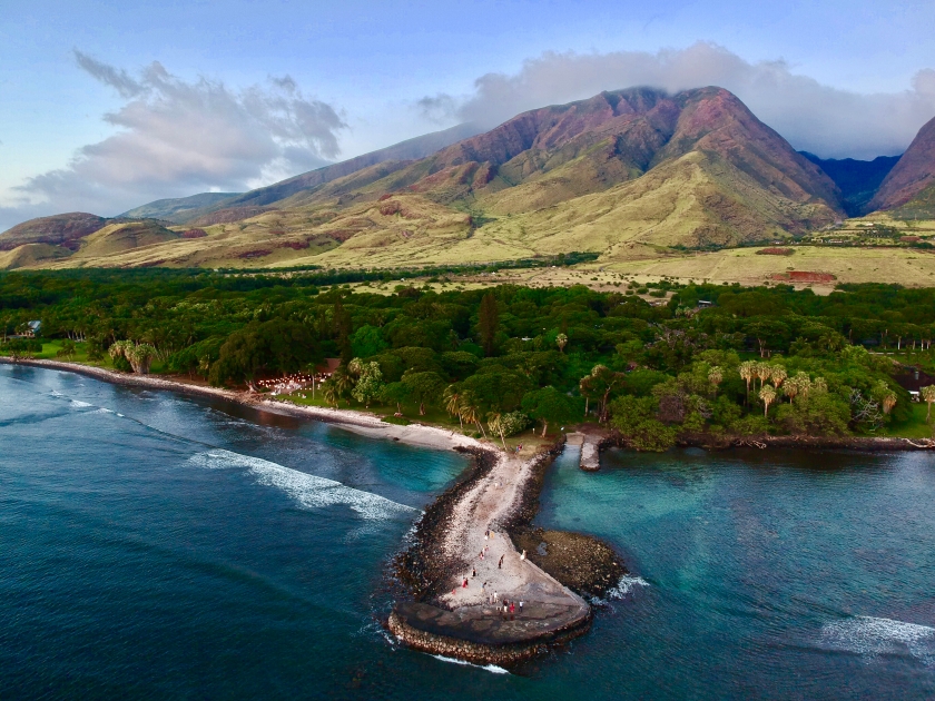 Aerial photo above Olowalu Maui Hawaii