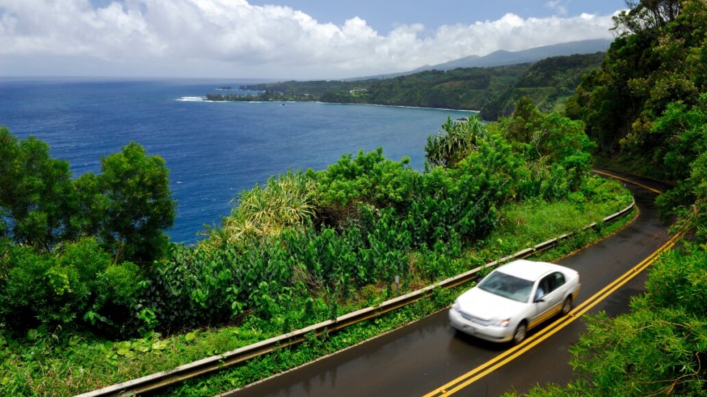 The road to Hana in Maui at Kaumahina State Wayside Park Hawaii