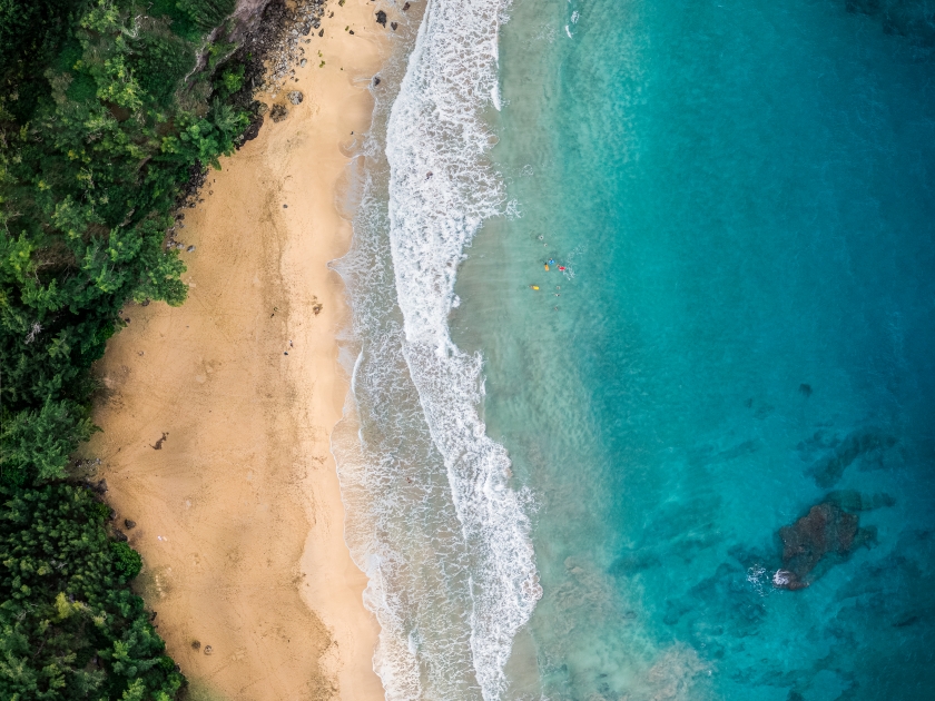 Slaughterhouse Beach in Maui by drone