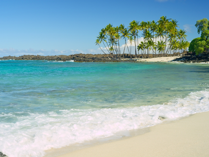 Small Waves On Sandy Island Beach