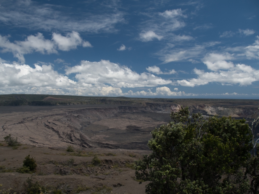 Vast empty space around Kīlauea crater viewed while hiking on Kau Desert Trail, Volcano State Park, Hawaii