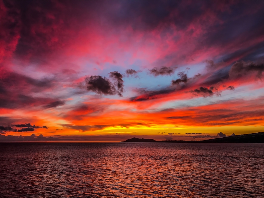 A vibrant sunset from China Walls