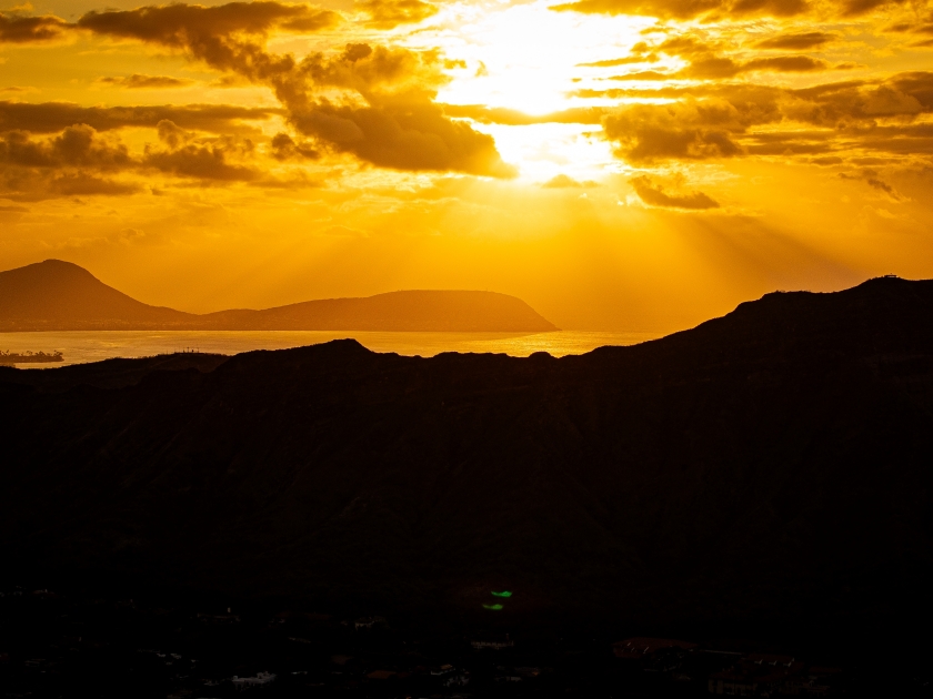 Sunrise on Oahu Diamond head Koko head