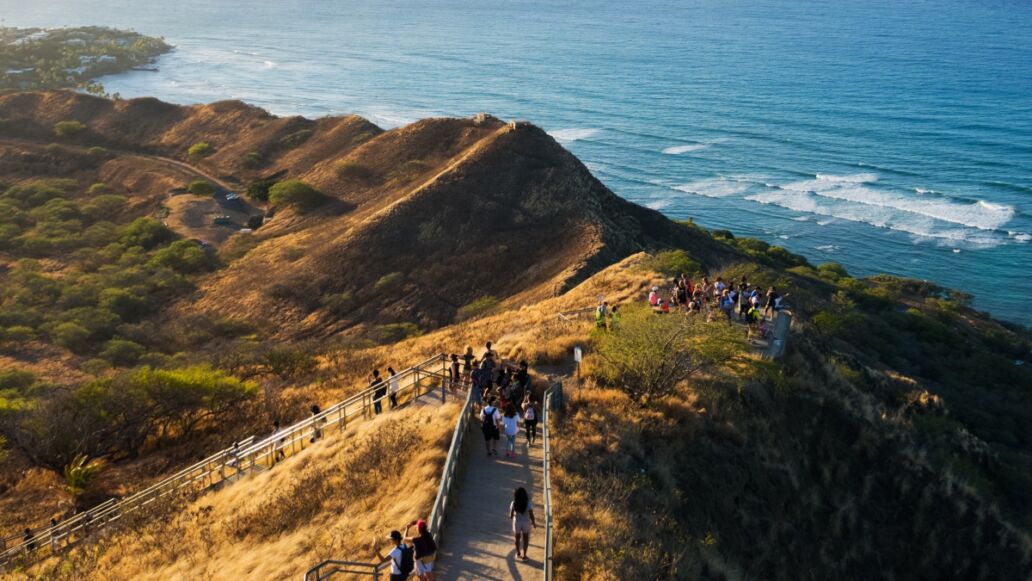 Ocean view from Diamond Head. Oahu, Hawaii.