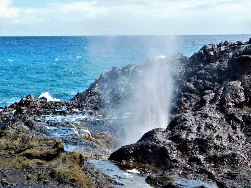 Halona lookout blowhole on Hawaii
