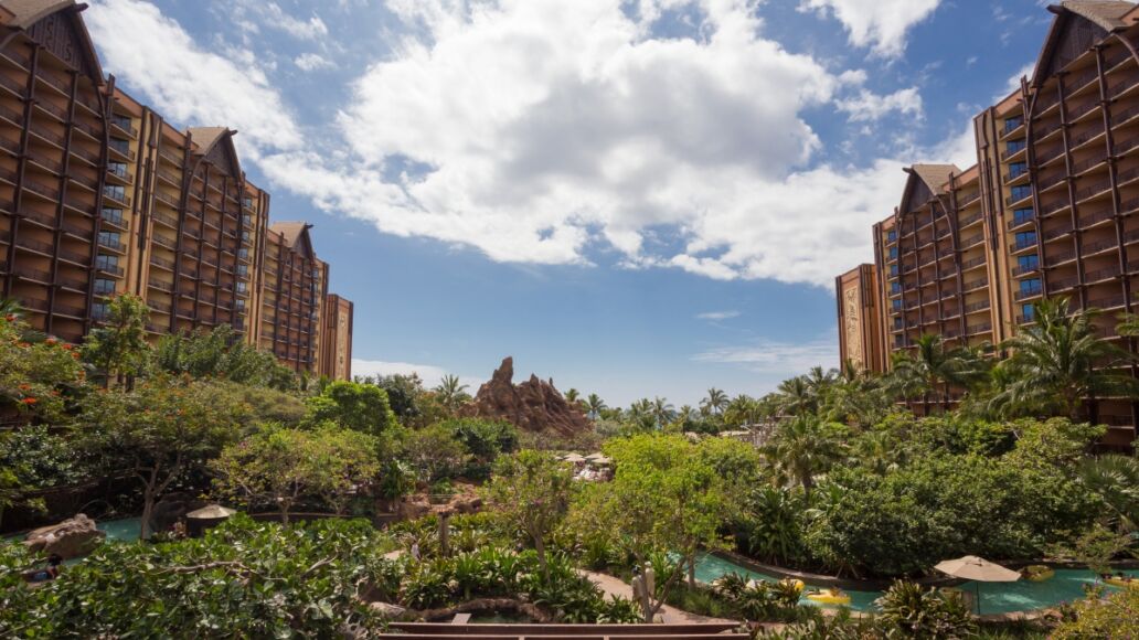 KO'OLINA, OAHU, HAWAII - FEBRUARY 26, 2017: Disney Aulani Resort, an upscale hotel and entertainment resort by Walt Disney on the island of Oahu in Hawaii.