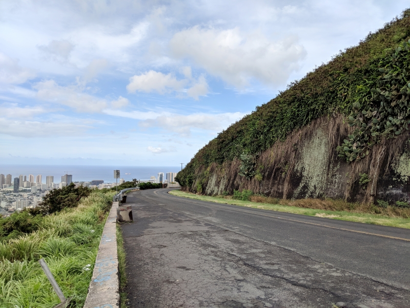 Tantalus Lookout on Round Top drive overlooking Honolulu and Ocean on Oahu, Hawaii.