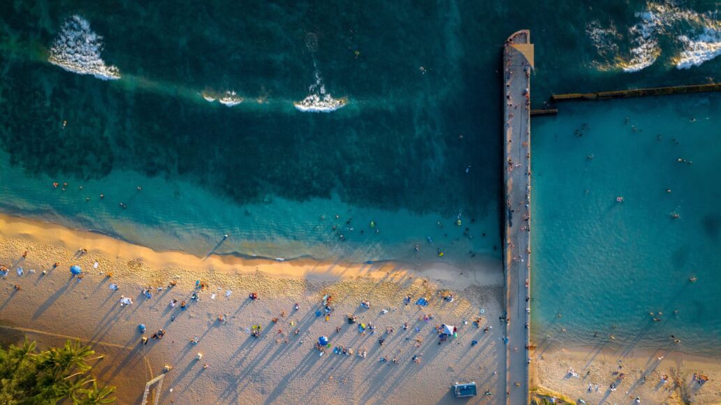 Waikiki Wall, Beach and Sunset