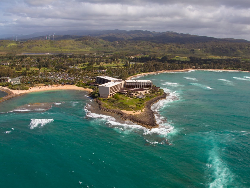 Aerial view of beautiful Oahu coastline