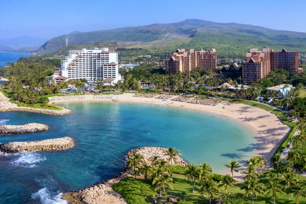 Kapolei, Hawaii on the west coast of Oahu, Hawaii, and its resorts and lagoons