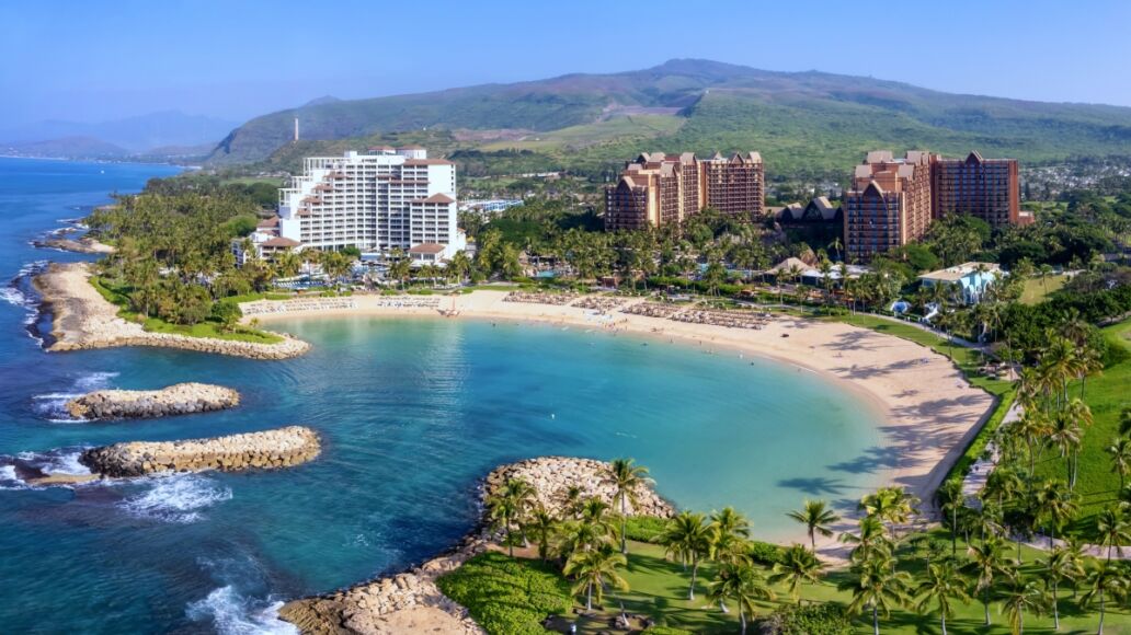 Kapolei, Hawaii on the west coast of Oahu, Hawaii, and its resorts and lagoons