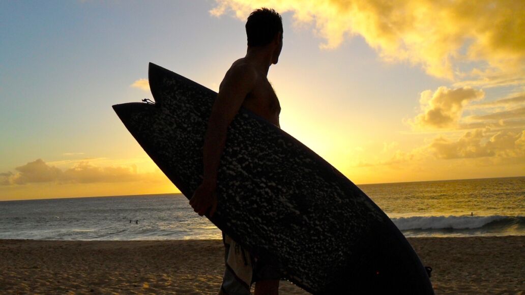 Surfer Silhouette at Sunset