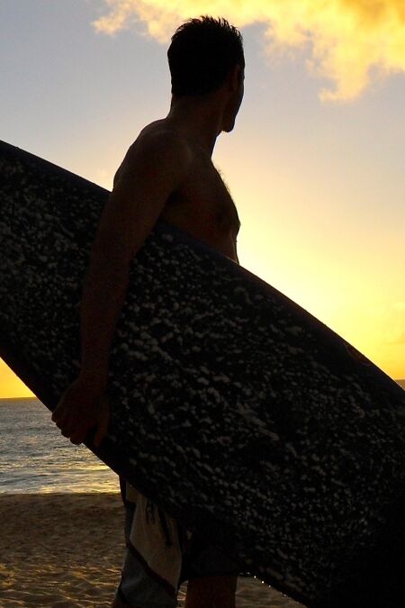 Surfer Silhouette at Sunset