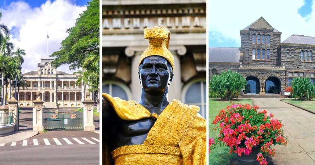 Iolani Palace - Kamehameha Statue - Bishop Museum