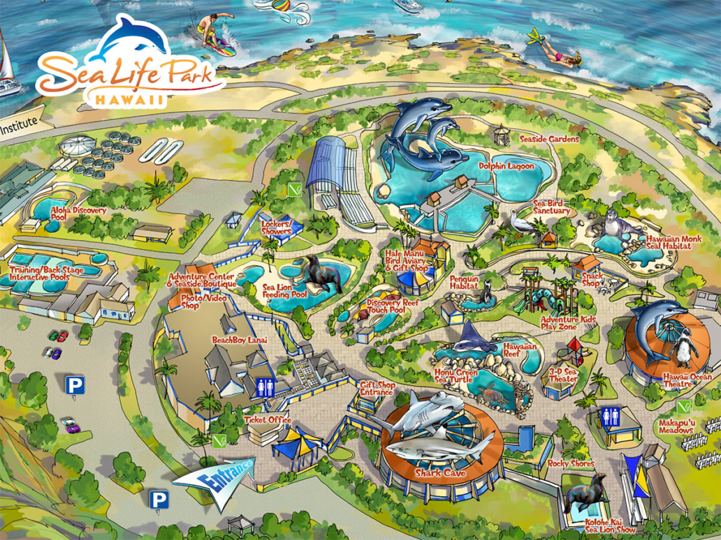 Aerial view of sea life park